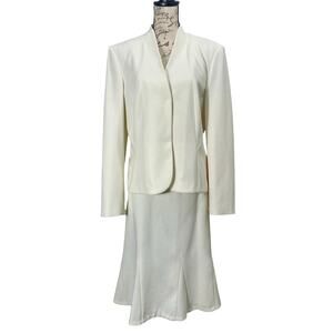 Vintage 90s Women's Sag Harbor White Pleated Skirt Suit Set Sz 18
